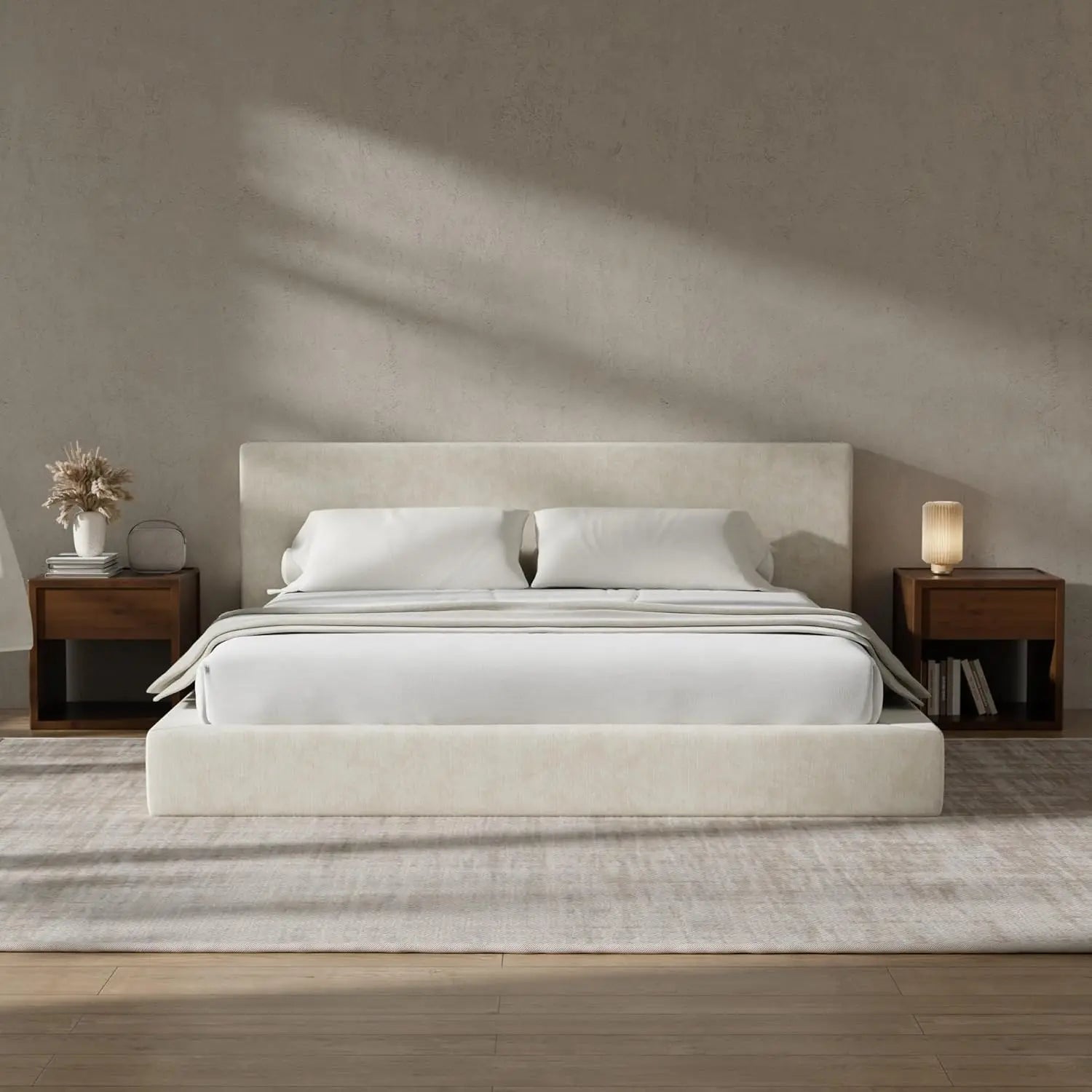 Upholstered King Bed Frame and Headboard