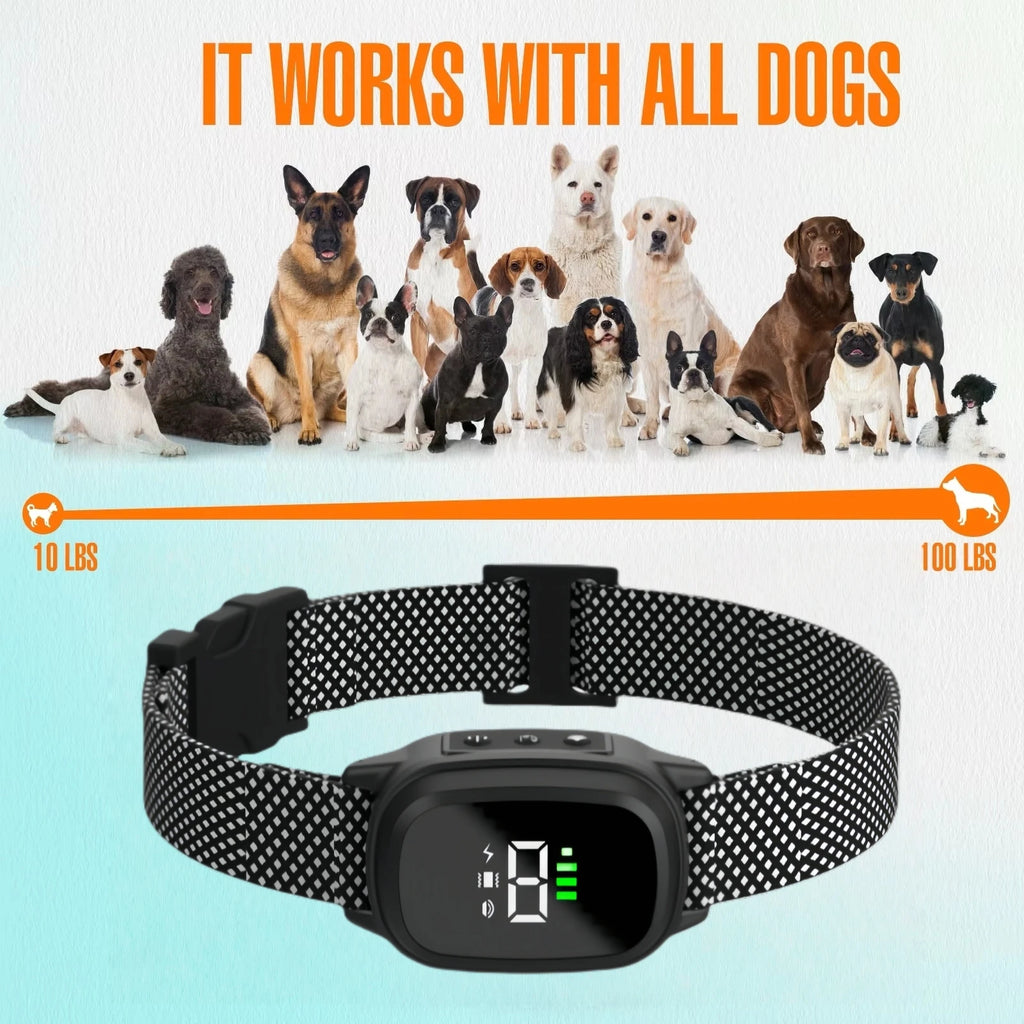 Waterproof Dog Bark Collar, Rechargeable