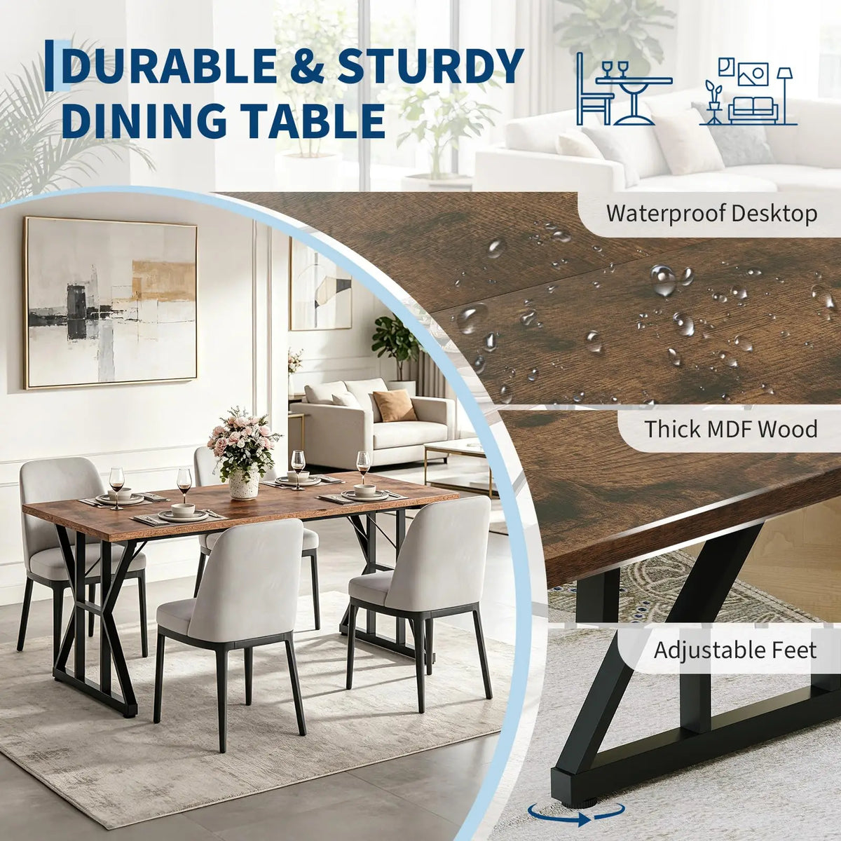 71" Wood Dining Table