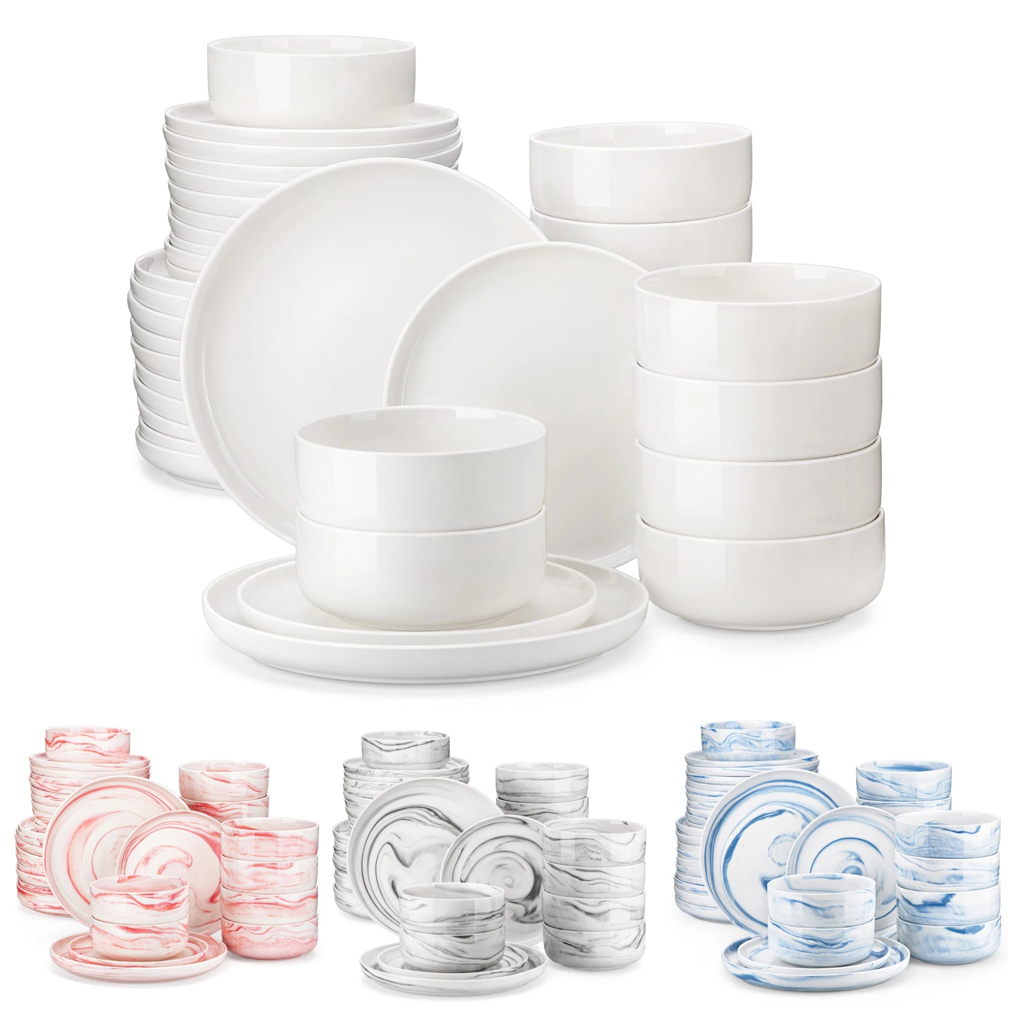 18/36-Pc. Porcelain Dinnerware Set