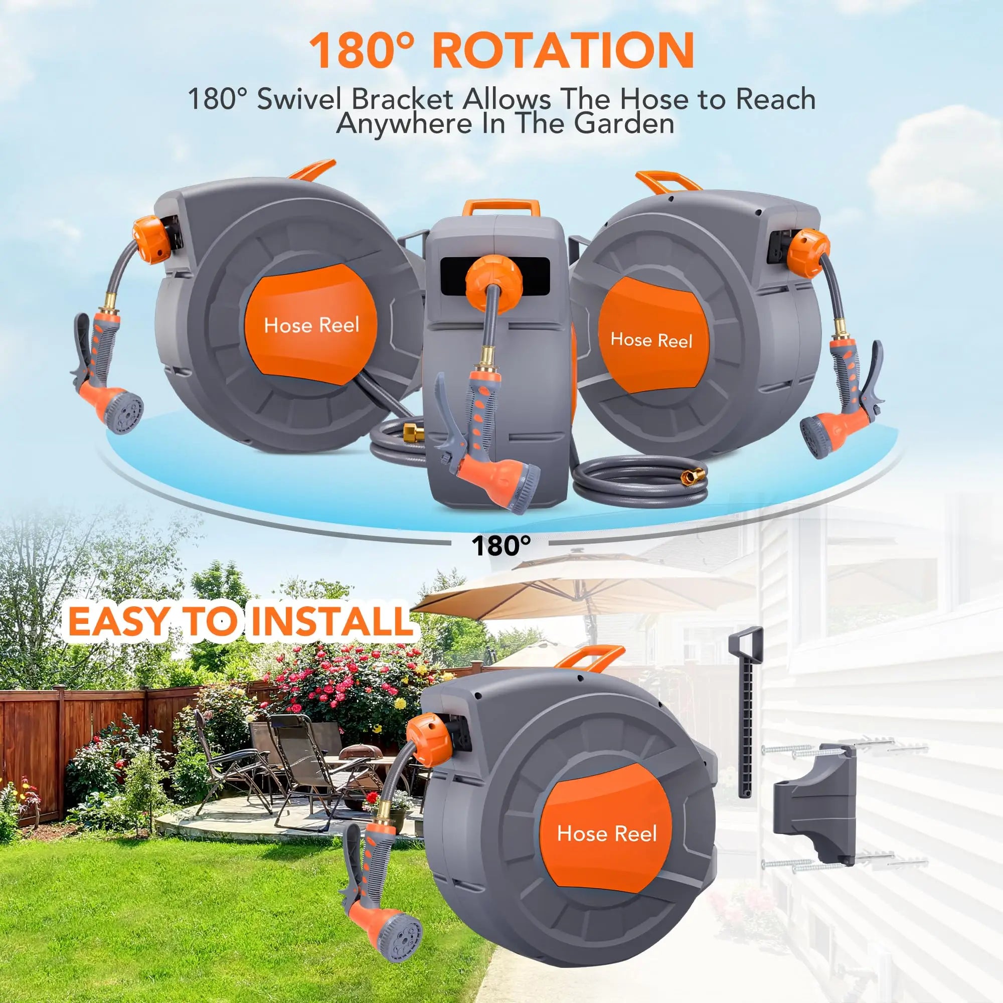 Retractable Garden Hose Reel