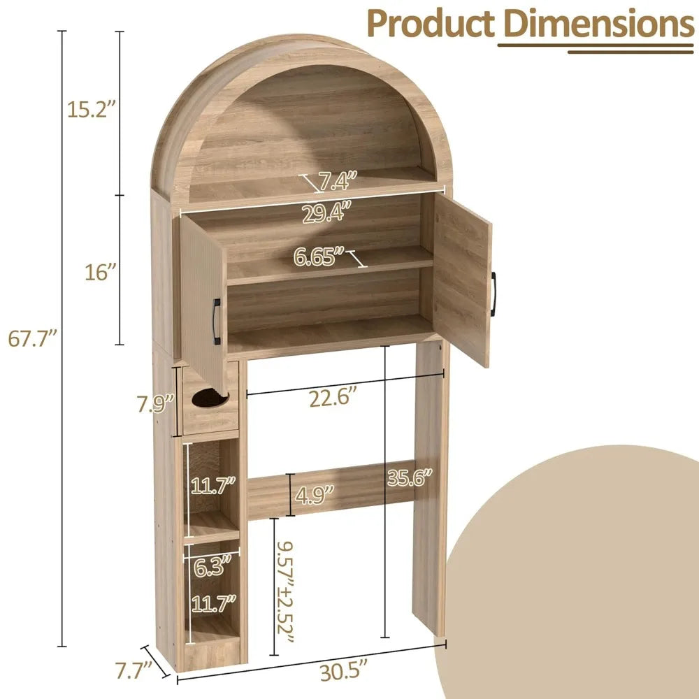 Over The Toilet Storage Cabinet, Bathroom Shelf Organizer Freestanding, Bathroom Arch Cabinet Over Toilet, Customized