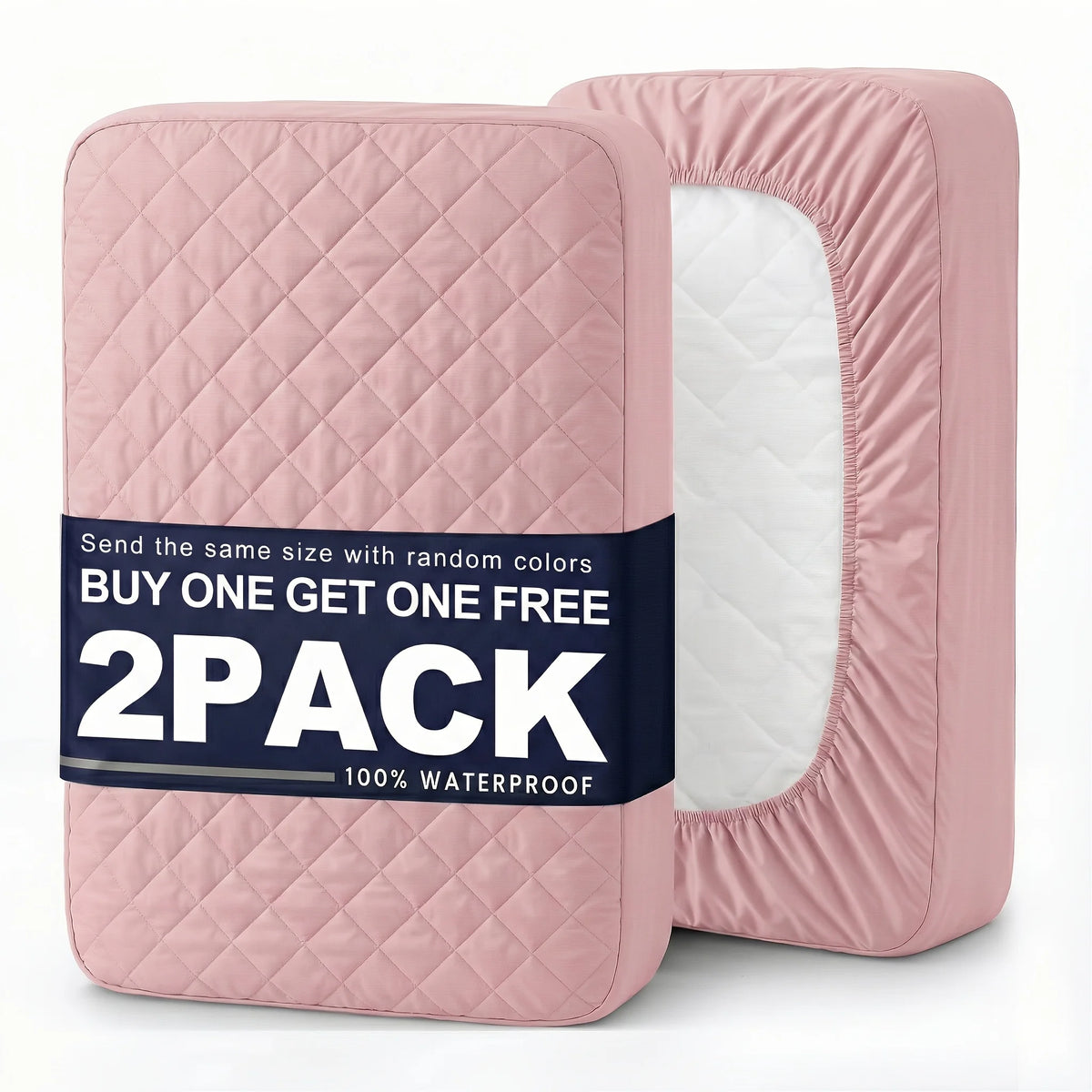 2Pcs Quilted Waterproof Mattress Cover