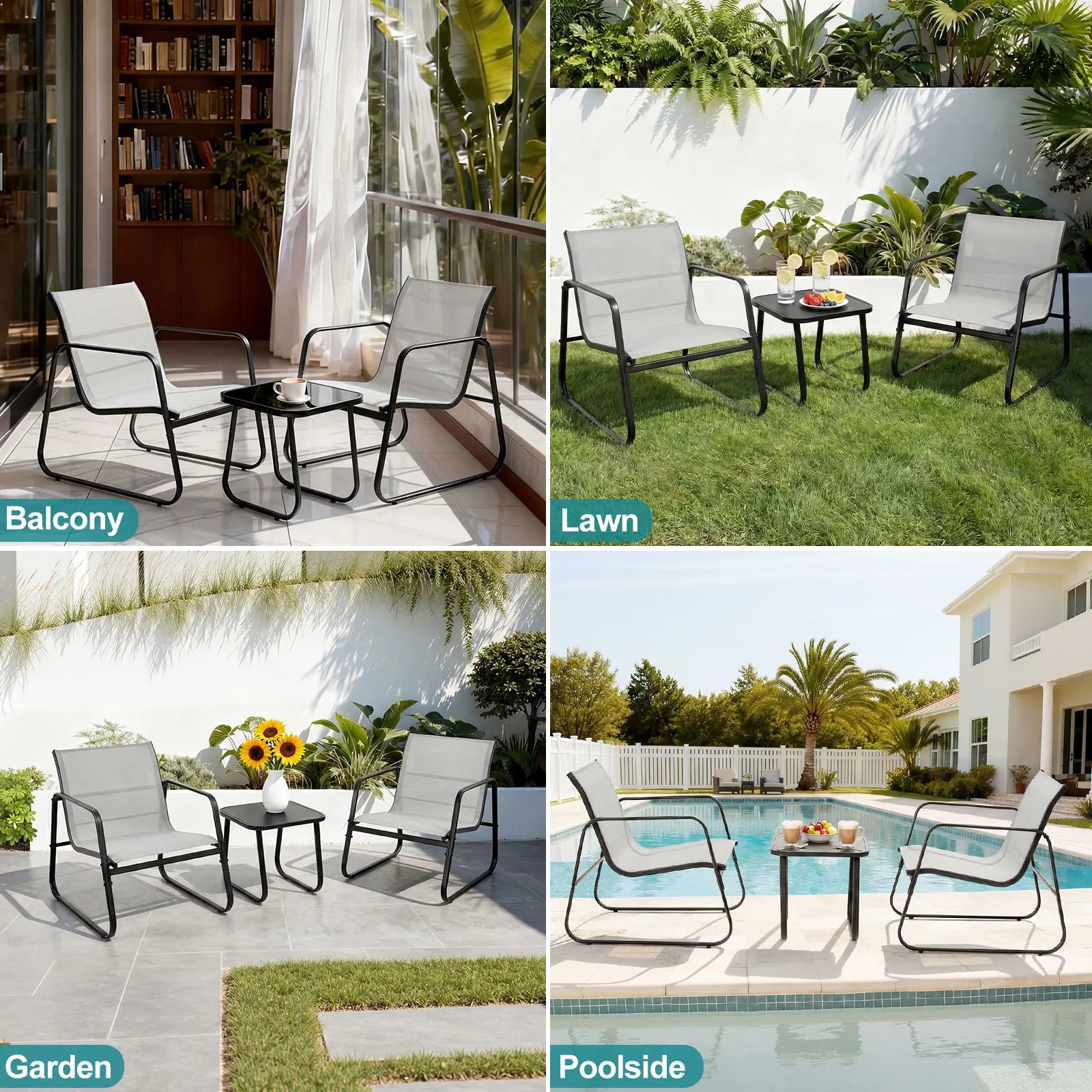 Patio Furniture 3 Pc. Set with Table