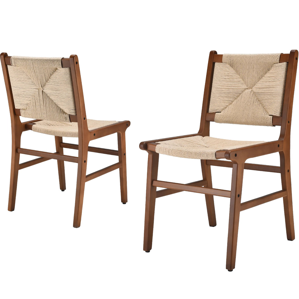 Set of 2 Wood Frame Chairs