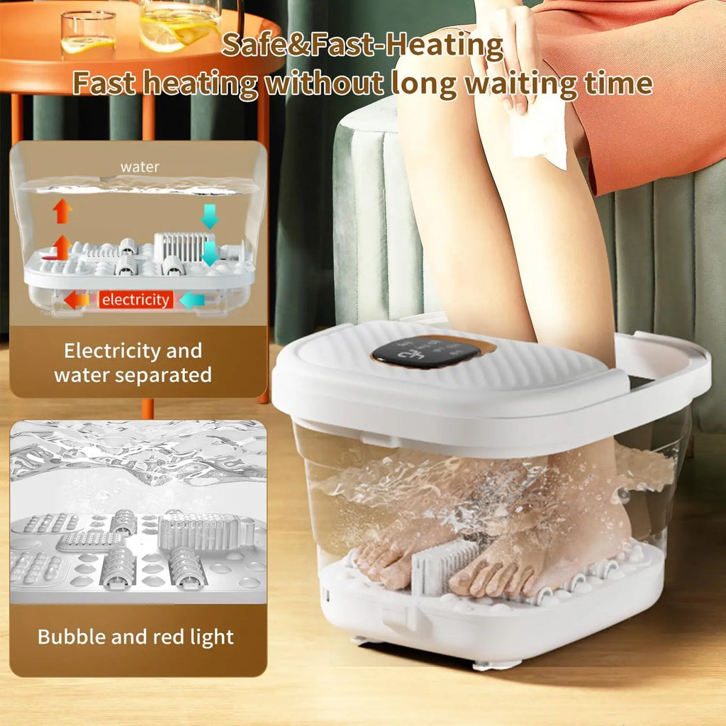 Foldable Foot Spa with Heat & Massage, Touchscreen