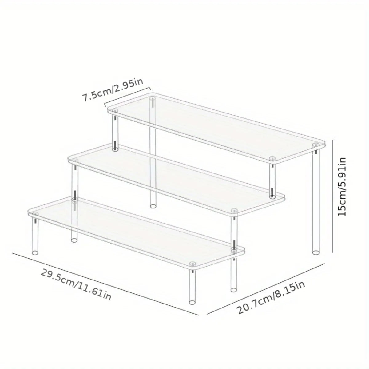 3-Tier Clear Acrylic Cupcake Stand