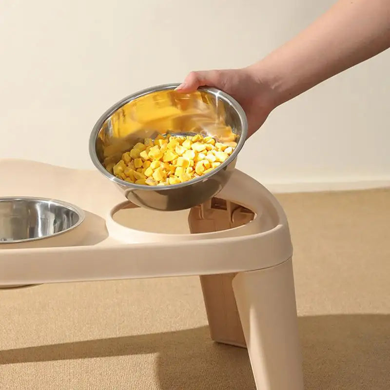 Elevated Dog Feeder Dogs Bowls foldable Raised Stand