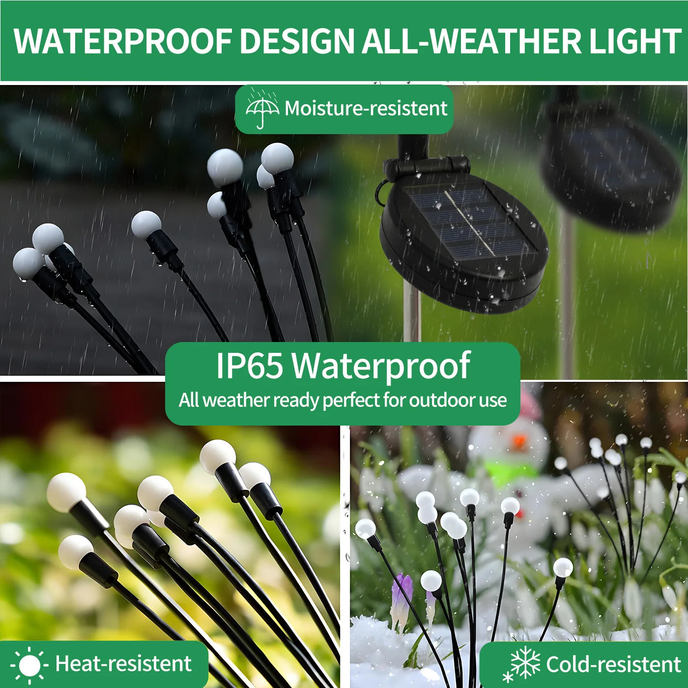 8-Head LED Solar Outdoor  Garden Lights Waterproof