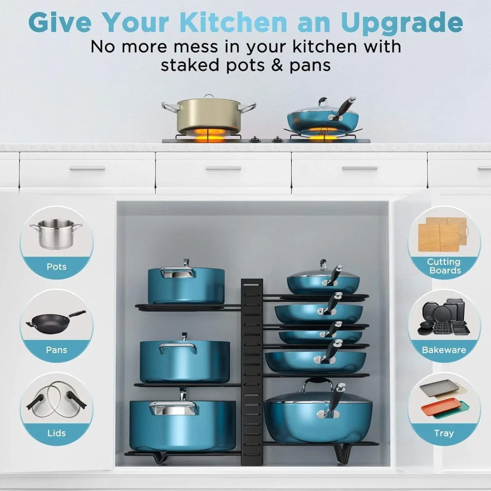 Pots and Pans Organizer for Cabinets/counters