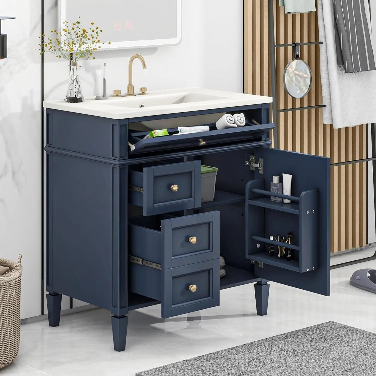 30" Bathroom Vanity Ceramic Sink