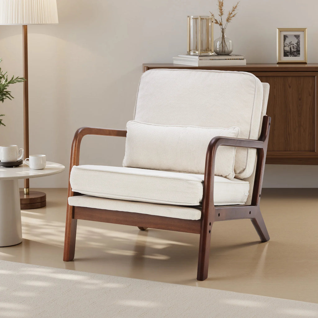 Wooden Frame Accent Chair