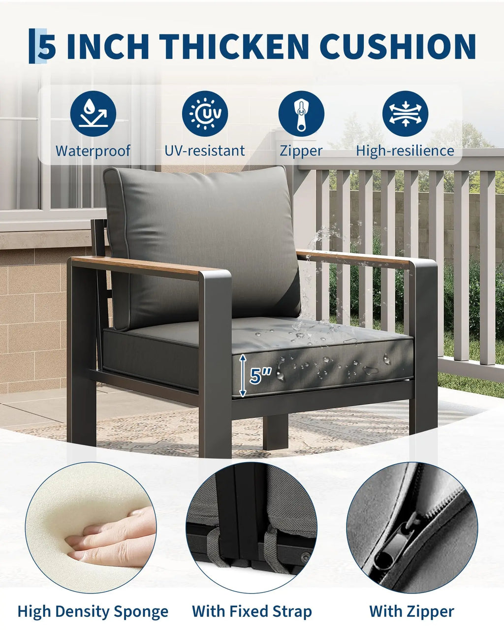 Aluminum 7 Seat Patio Furniture Set