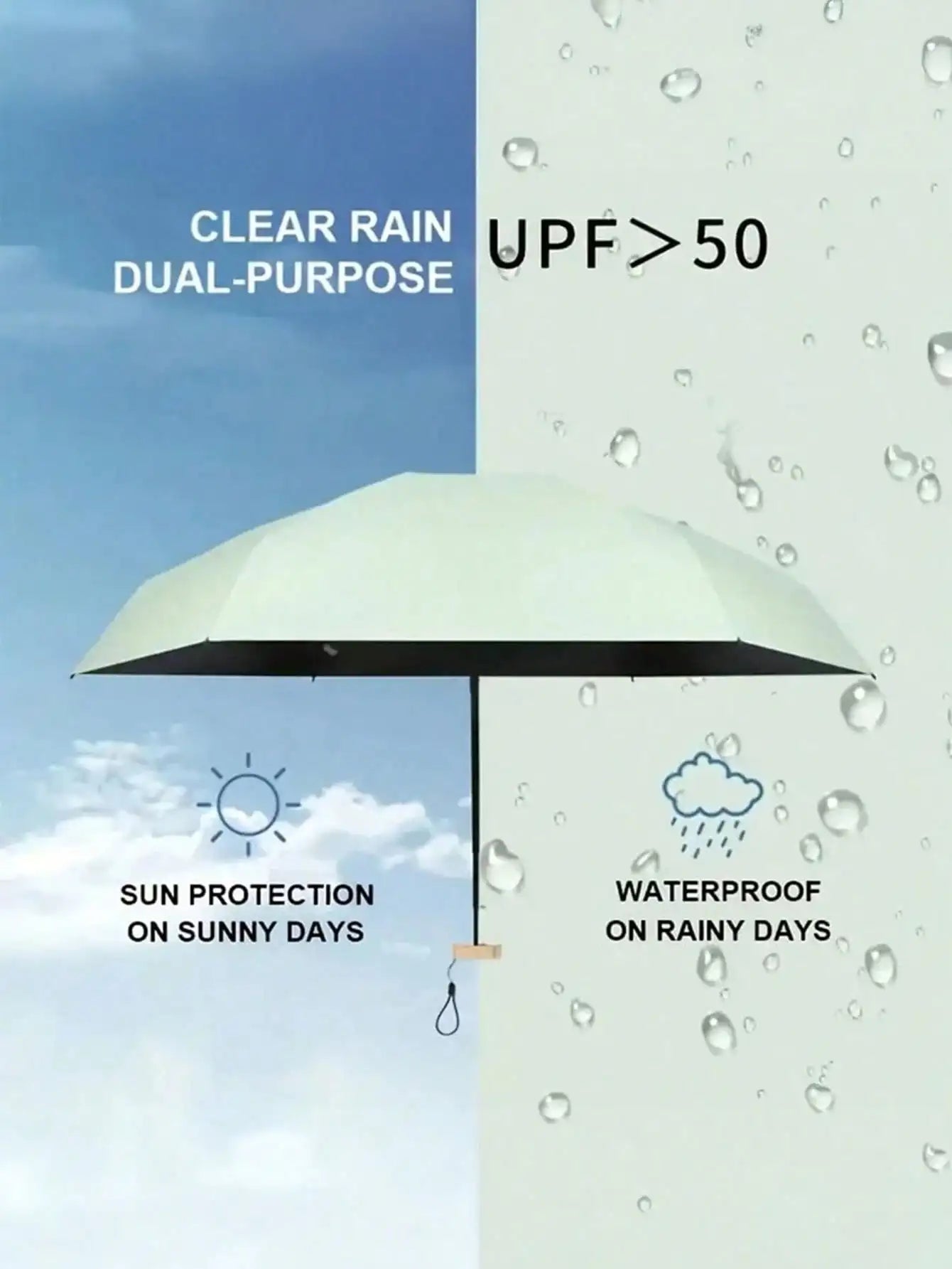 1pc Lightweight Portable Travel Umbrella,