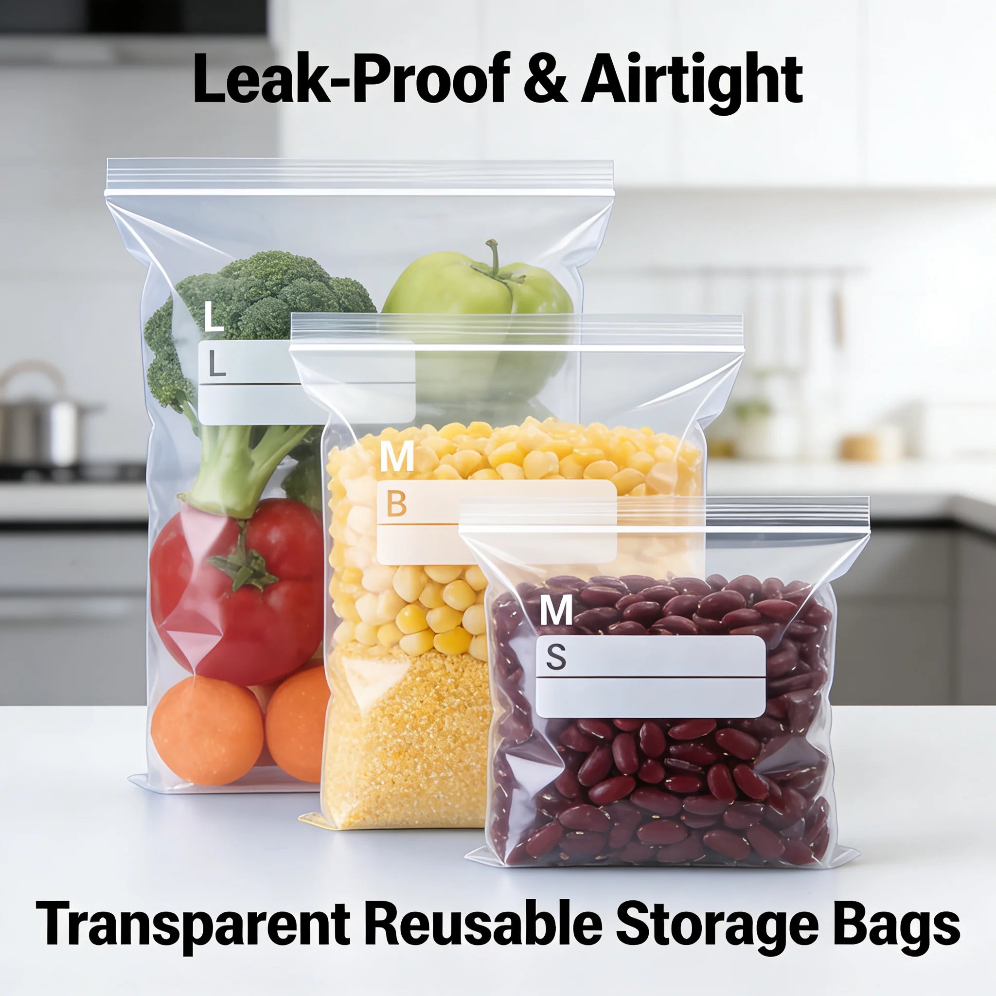 Leak Proof/Airtight Reusable Storage Bags