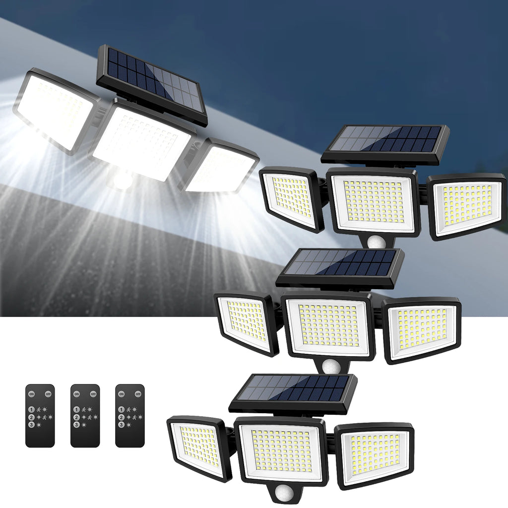 Waterproof Solar Light with Motion Sensor 3-Head