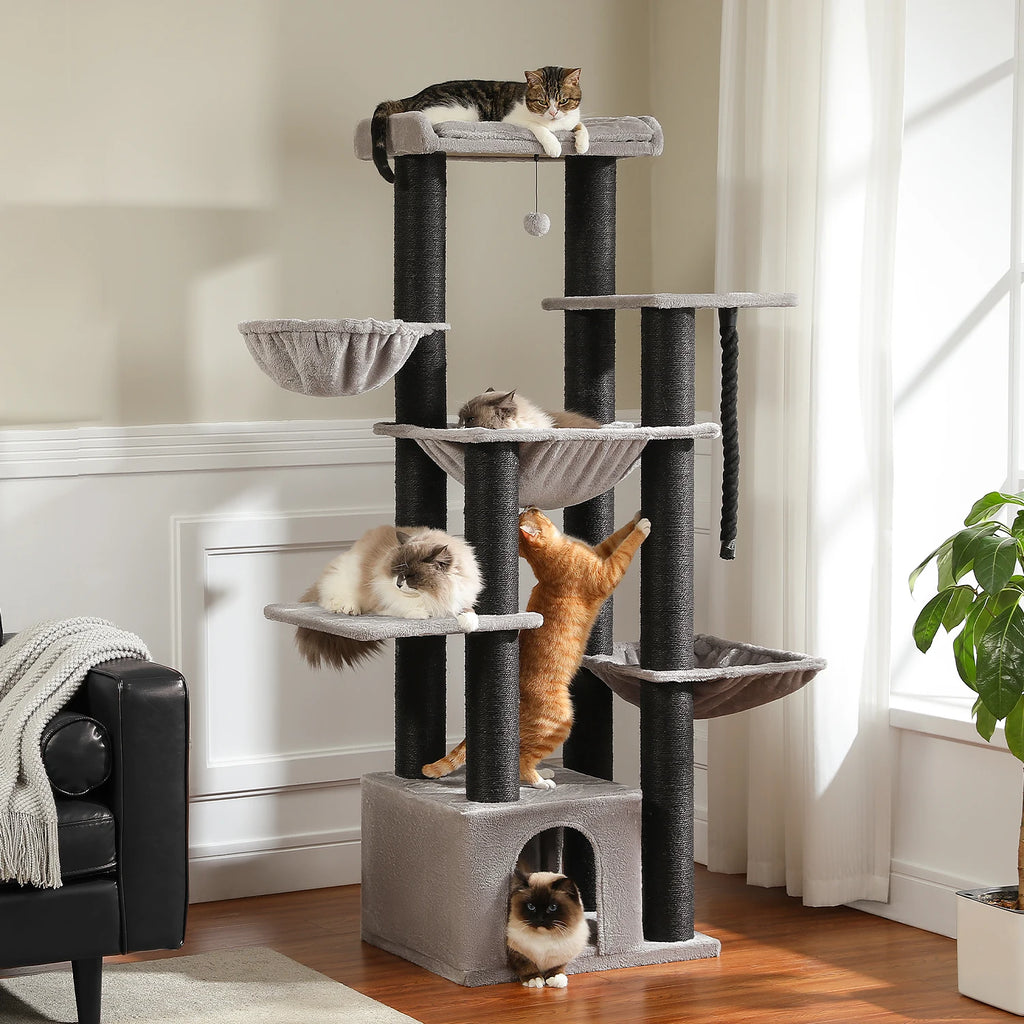 Tall Cat Tower for Indoor Adult Cats