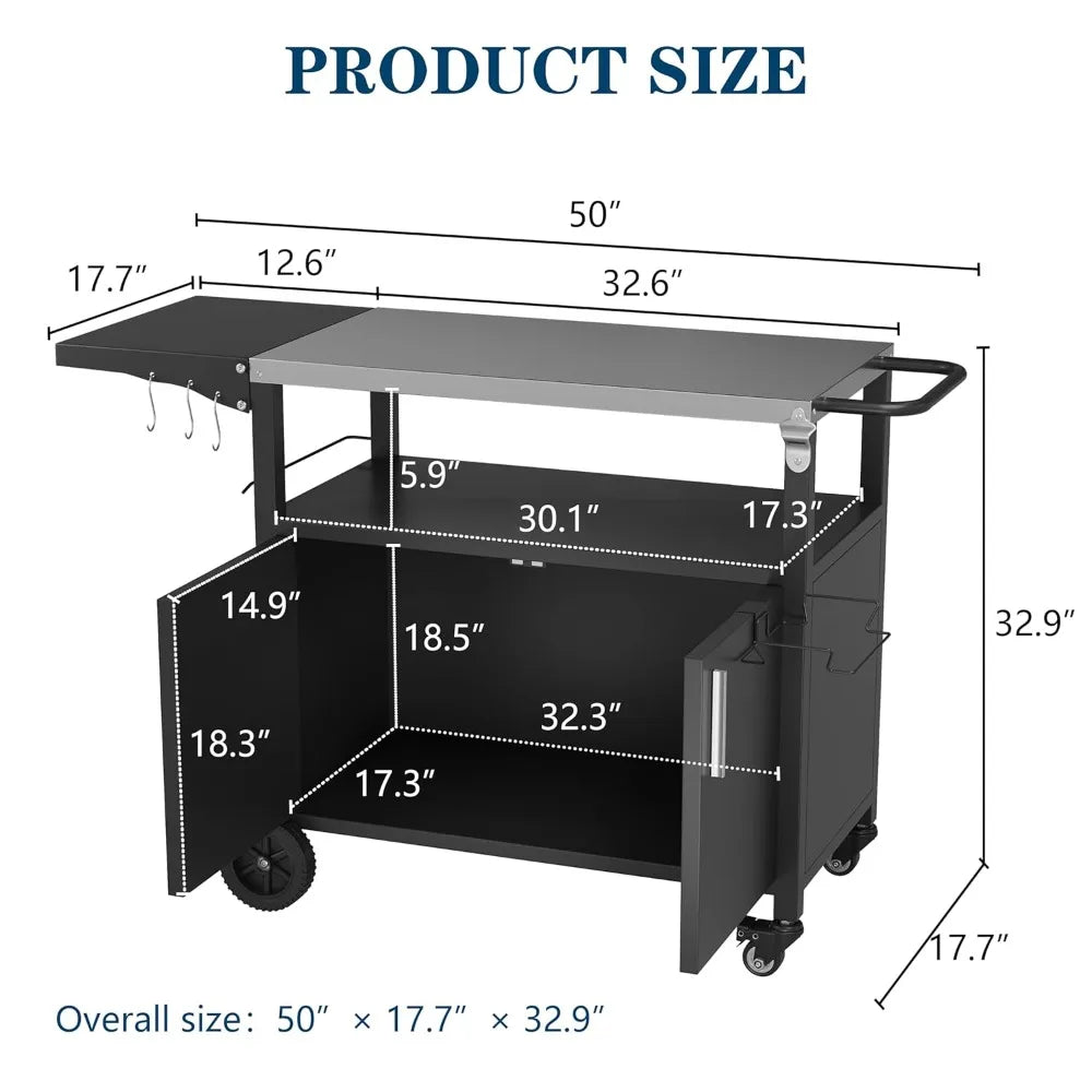 Outdoor Grill Cart with Storage