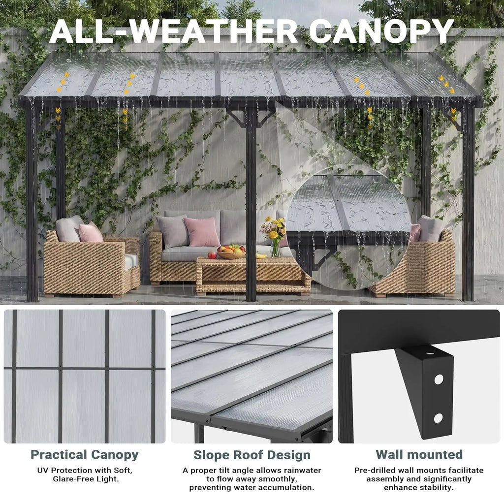 10'x14'  Lean to Gazebo, Pergolas