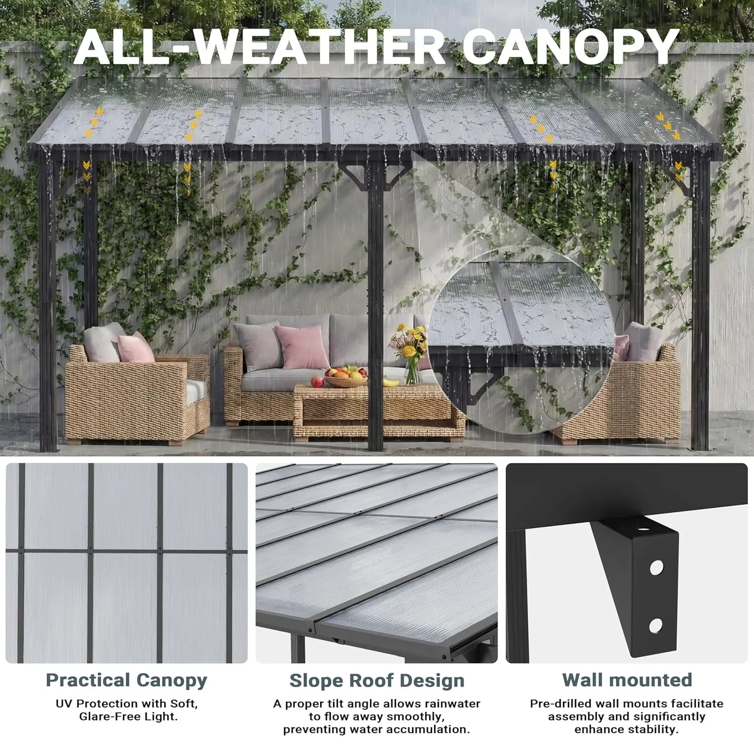 10'x14'  Lean to Gazebo, Pergolas