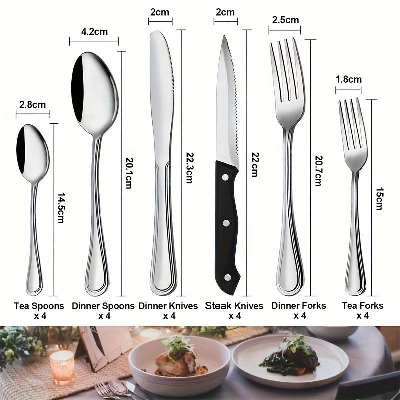 48pcs Stainless Steel Flatware Cutlery Set