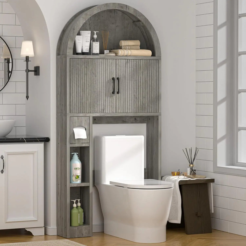 Over The Toilet Storage Cabinet, Bathroom Shelf Organizer Freestanding, Bathroom Arch Cabinet Over Toilet, Customized