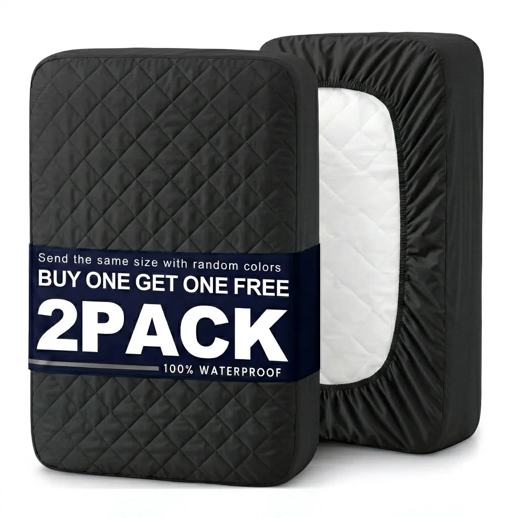 2Pcs Quilted Waterproof Mattress Cover