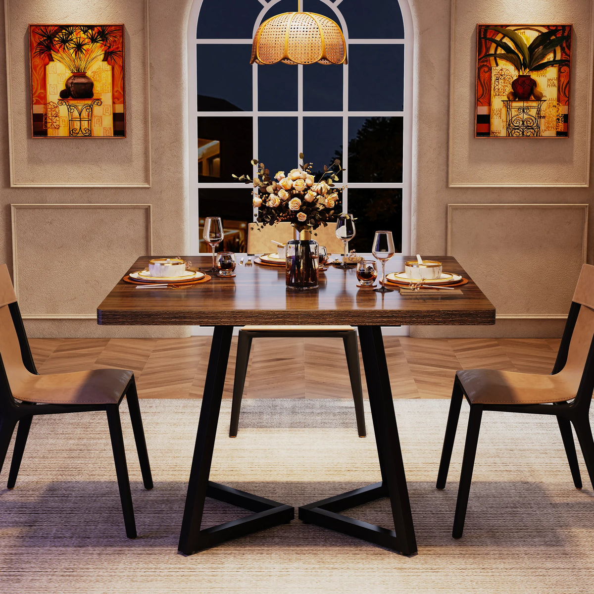 31.5" Table with Metal Base