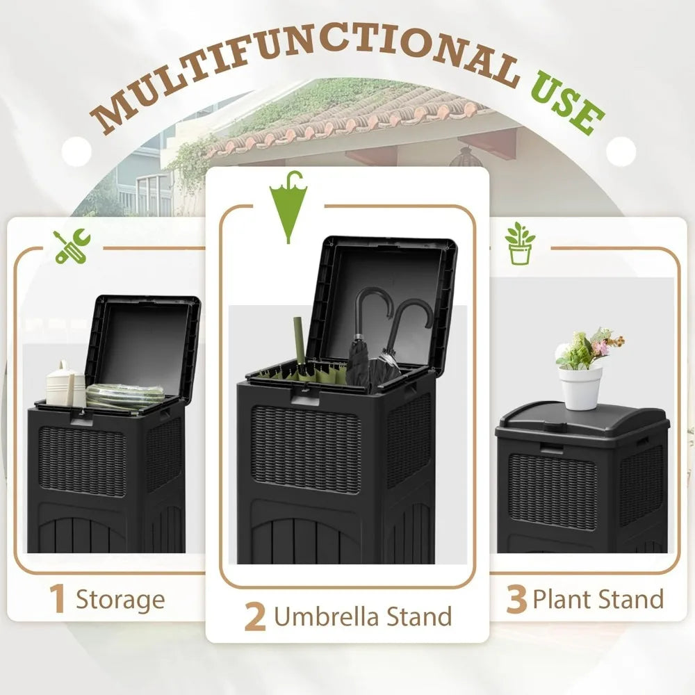 2 pk. 35 Gallon waterproof Trash Can with Lid.