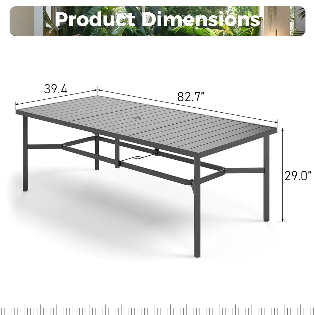 Outdoor Patio Dining Table w/Umbrella Hole
