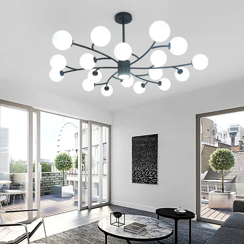 2024 New Nordic Living Room LED Pendant Lamp Modern Simple Restaurant Bedroom Kitchen Luxury Chandelier Home Decoration Lighting