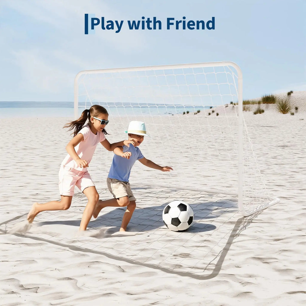 6x4ft Portable Soccer Goal Foldable Backyard Soccer Net Heavy Duty Steel Frame Pop-Up Training Equipment With Carry Bag