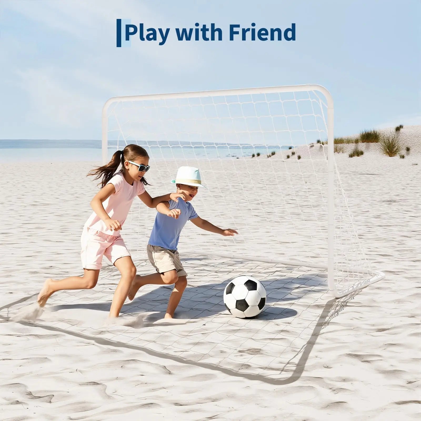 6x4ft Portable Soccer Goal Foldable Backyard Soccer Net Heavy Duty Steel Frame Pop-Up Training Equipment With Carry Bag