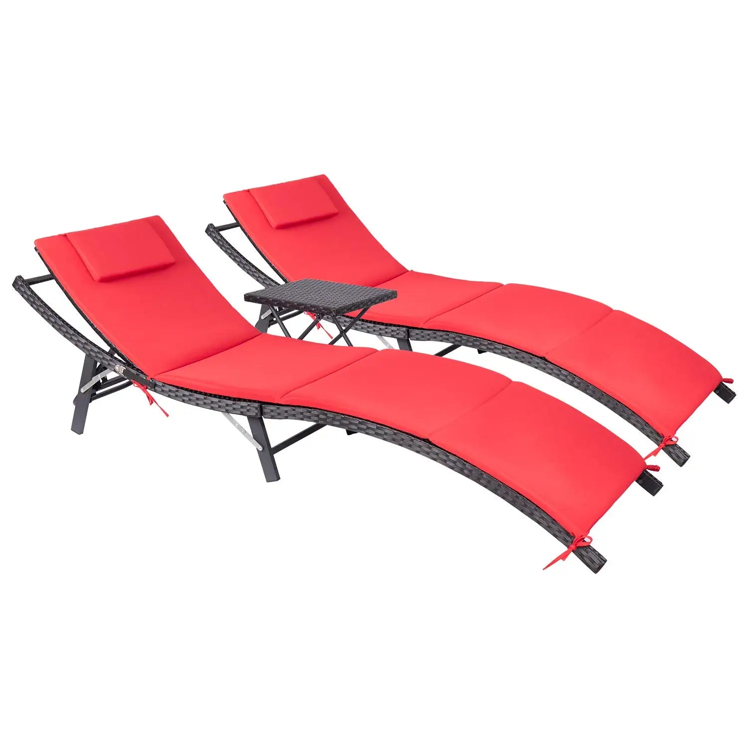 Adjustable 3pc Cushioned chase With Folding Table