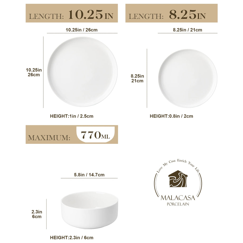 18/36-Pc. Porcelain Dinnerware Set