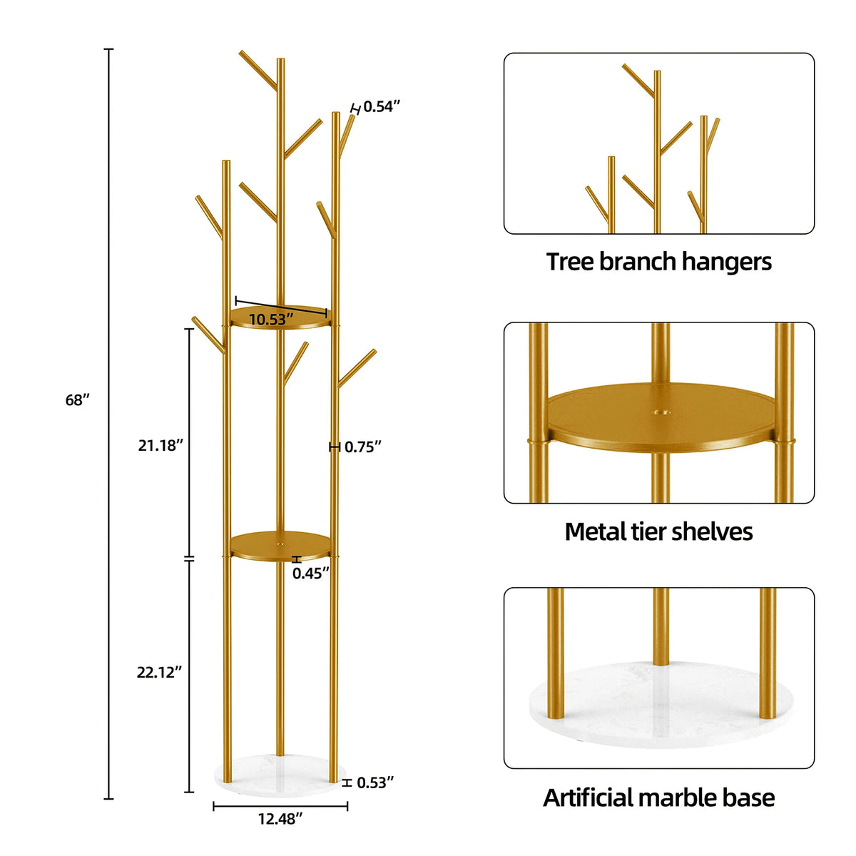 Marble Coat Rack Stand