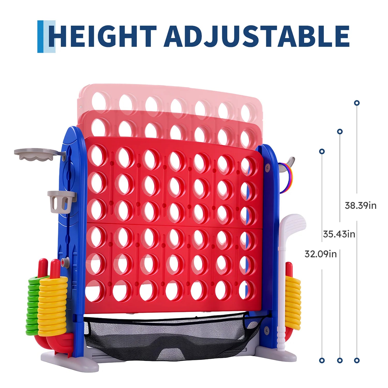 4-in-1 Giant Connect Game, Basketball, ring hoop