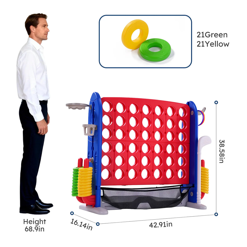 4-in-1 Giant Connect Game, Basketball, ring hoop