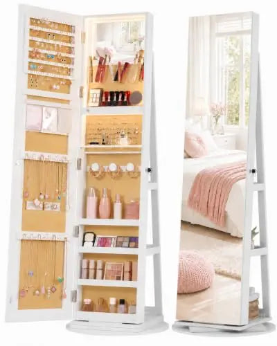 360° Swivel Jewelry Cabinet with Lights