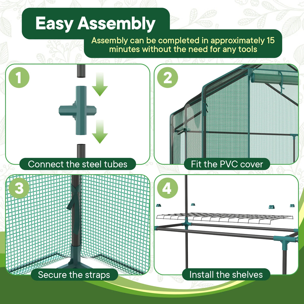 56" Portable Walk-In Greenhouse
