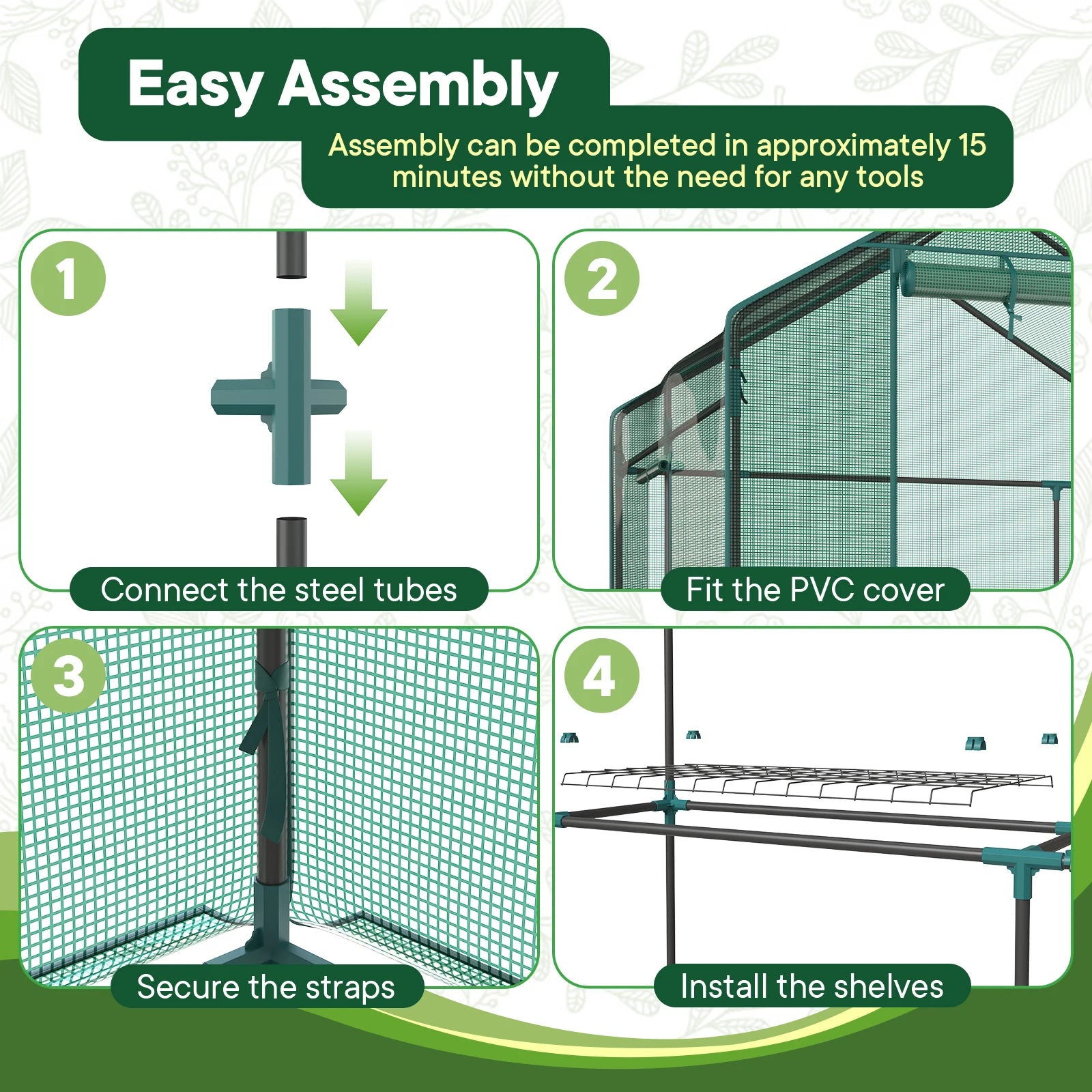 56" Portable Walk-In Greenhouse