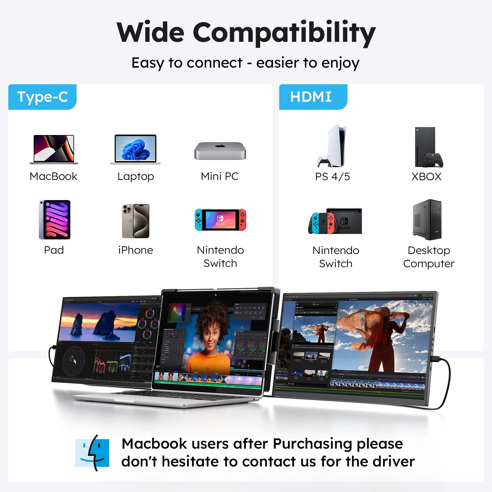 15.6inch Triple Screen Extender