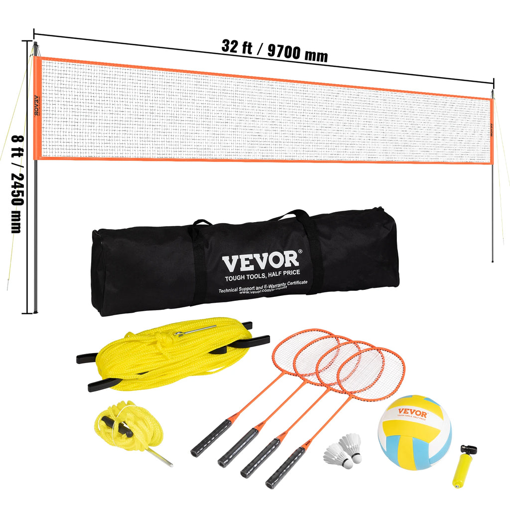 Outdoor Volleyball & Badminton Set
