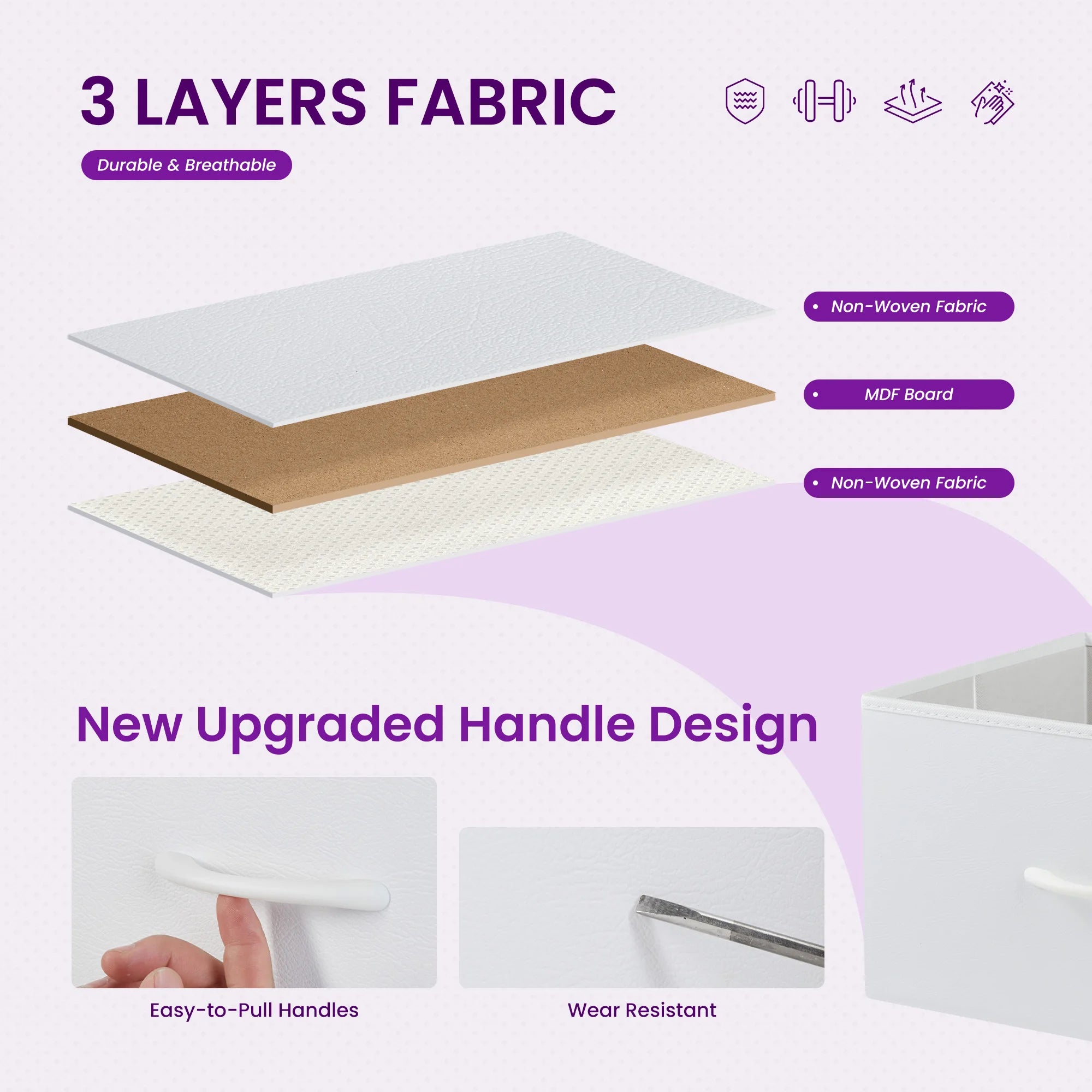 8 Fabric Drawers Dresser Steel Frame Assembly