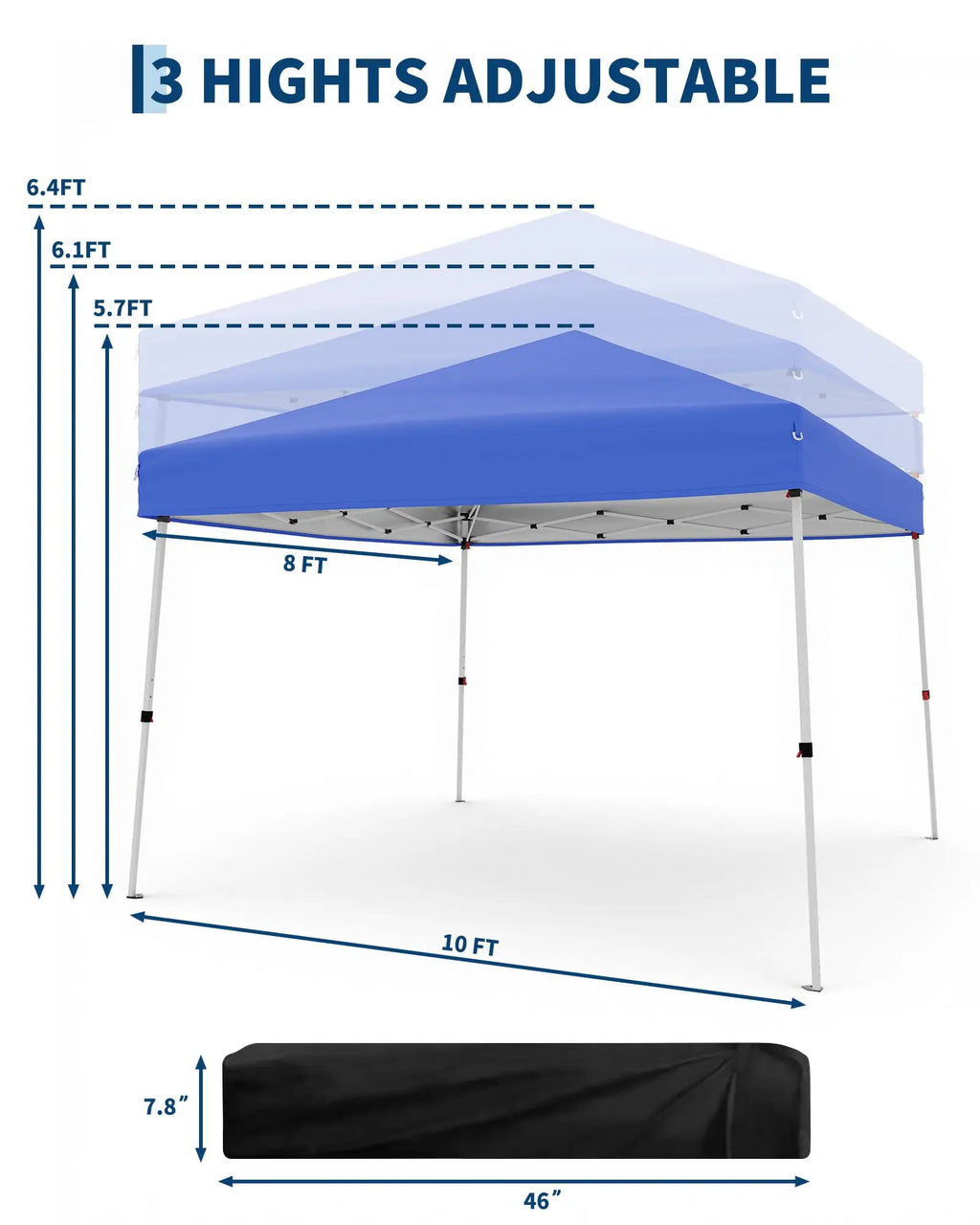 10x10 FT Pop Up Canopy With Carry Bag