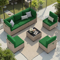 7-Piece Patio Set  All-Weather Outdoor/Tempered Glass.