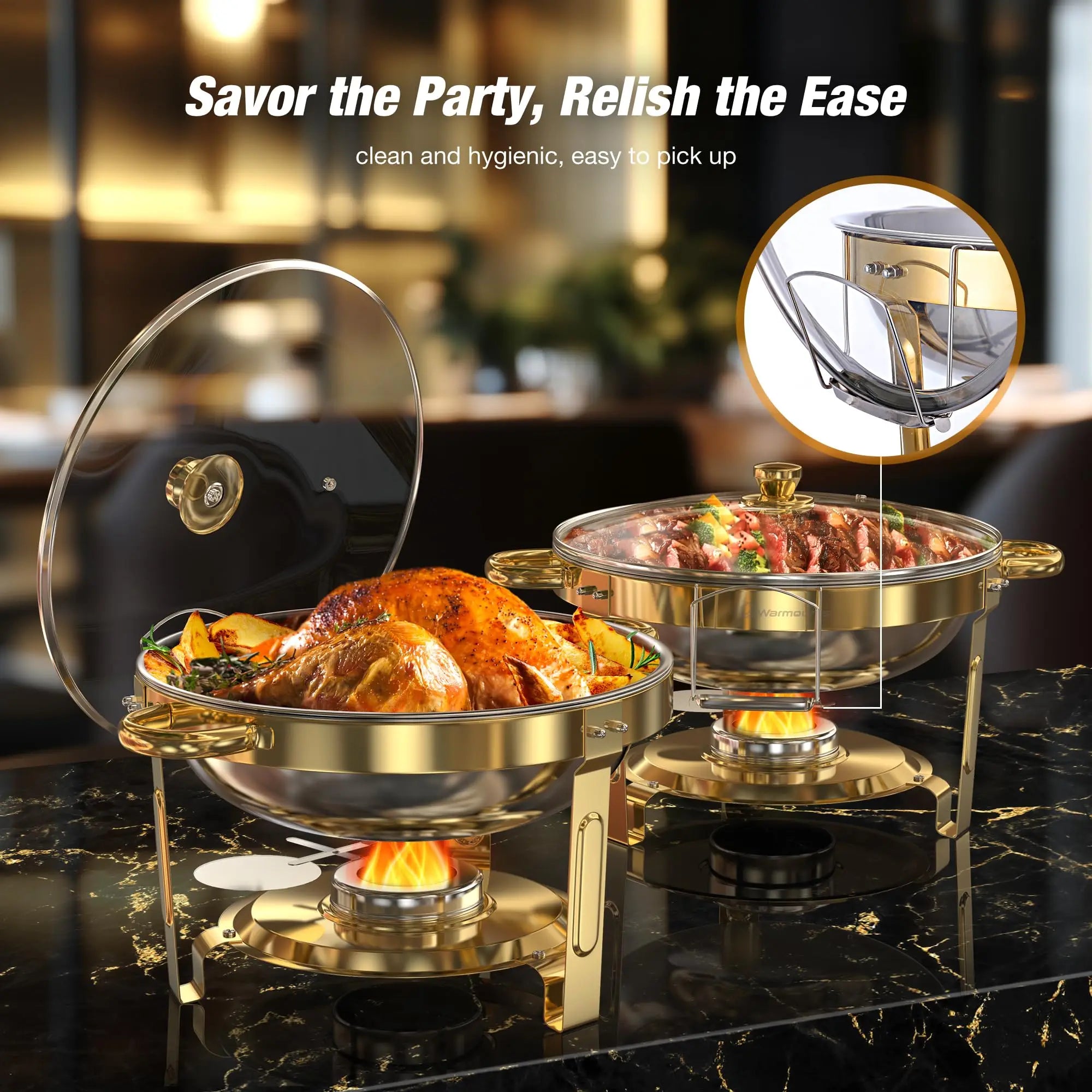 2/4 Pack 5QT Stainless Chafing Dish Set
