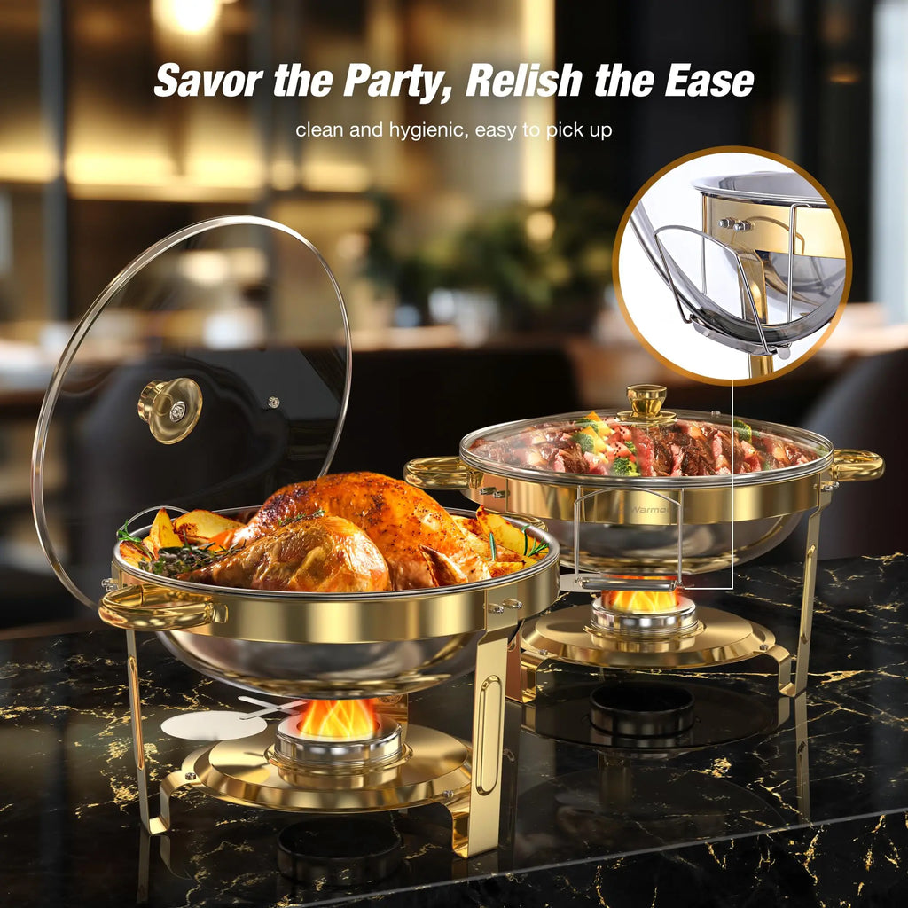 2/4 Pack 5QT Stainless Chafing Dishes