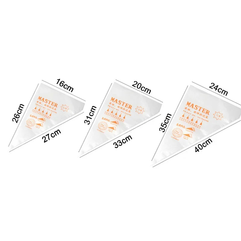 100/50/20 PCS Disposable Pastry Decoration bags w/3 tips