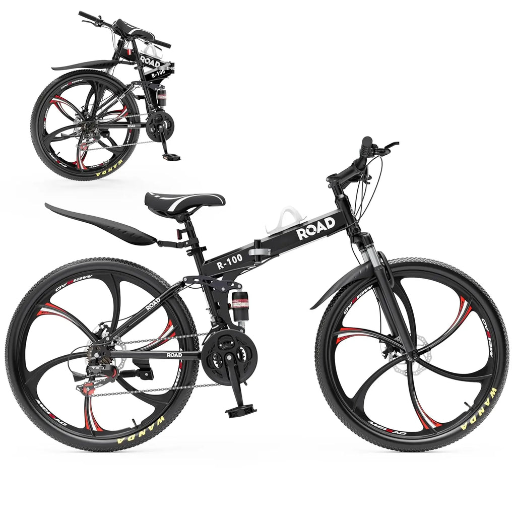 26" Folding Mountain Bike, 21 Speed